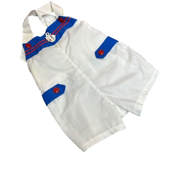 Vintage Baby Boy Nautical Bib Shorts Size 12 months - Picture 1 of 5